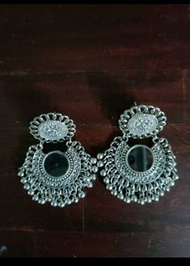 Silver Look Alike Mirror Earrings. Box Included