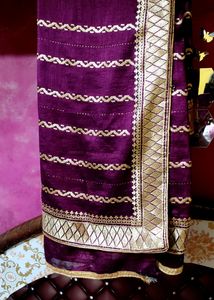 Heavy Wine🍷color Saree &amp; Blouse For Wedding