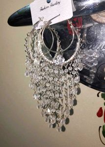 Crystal Dangle Hoop Earrings