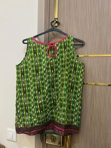 Green Print Top From Laabha