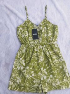 Floral Green Playsuit