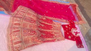 Red Velvet Bridal Lehnga