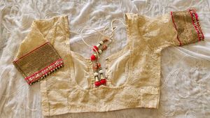 Gold Embellished Sari Blouse