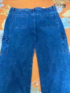 Vintage Blue Denim Cargo Pants
