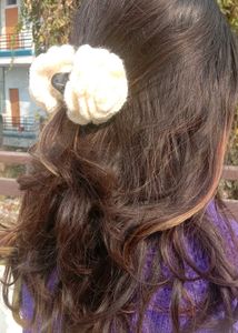 Crochet Flower Hair Clip. Handmade.