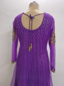 Purple &amp; Pink Embroidered Anarkali Dress