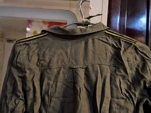 Olive Green Button-Down Shirt
