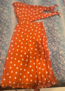 One Shoulder Polka Dot Knot Dress