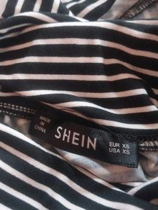 Striped Mini Dress High Neck