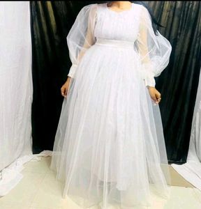 White Tulle Maxi Dress