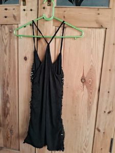 Black Sparkling Sequin Cami Top