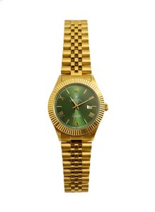 Rolex Golden Watch with green dial without box or