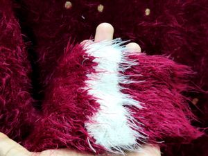 Premium imported red, pearl-embellished sweater