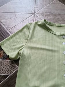 Green Button-Up Top