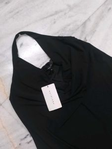 Elegant Black Halter Dress