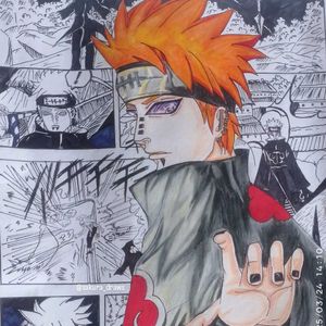 Drawing of Pain from Naruto Shippuden