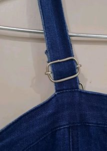 ✨ Discount ✨RIO Denim Dungaree Dress with Side Poc