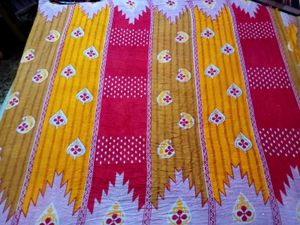 Red Bandhani Print Saree