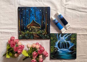 Mini aesthetic landscape paintings