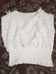 White Ruffle Top