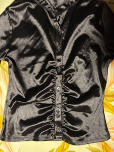 Hnm Black Airy Jersey Blouse