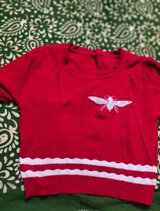 Red Knit Top