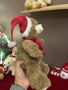 Festive Teddy Bear with Santa Hat