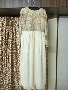 Beige &amp; Cream Gown Set