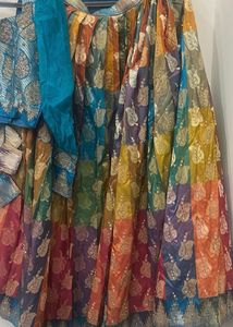 Blue And Multi Color Sequin Lehanga