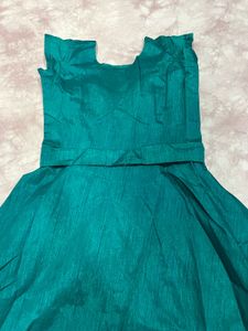 Teal Evening Gown with Heavy Work