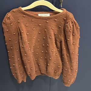 H&M Brown Pom-Pom Sweater
