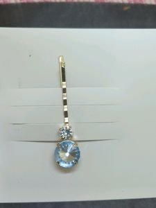 New Korean Classy Sky Blue Stones Hair Clip