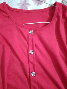 Red Ribbed Crop Top