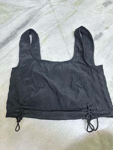 Black Cropped Tank Top