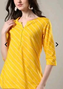 A Brand New  Pure Cotton Yellow Kurti.