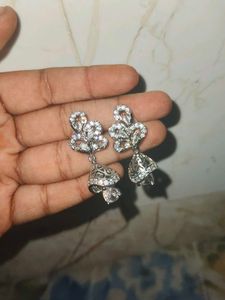 Elegant Silver Jhumka Earrings