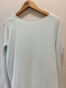 Twist Front Long Sleeve High Low Top
