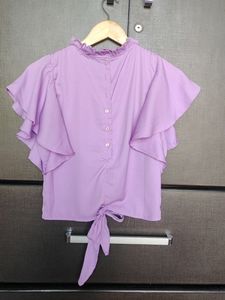 Girls Purple Sequence Top