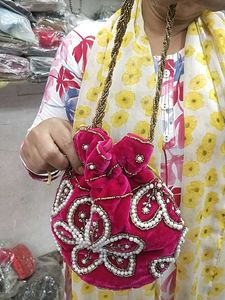 Pink Embellished Clutch