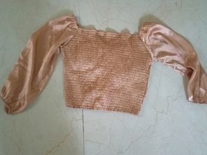 Coral Silk Crop Top