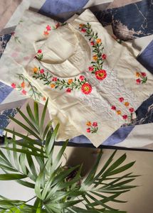 Elegant Embroidered Kurta Set Pure Cotton