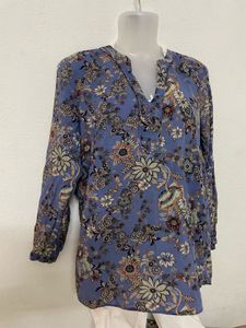 ESPRIT Imported Women Blue Printed Top