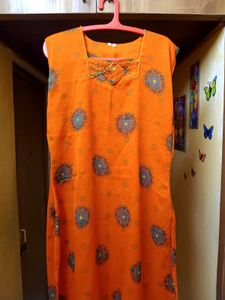 Fanta Orange Xxl Kurti With Linning
