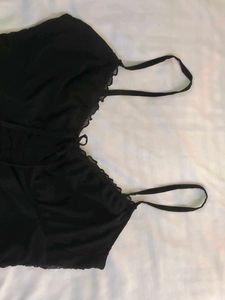 H&amp;M Black Ruched Mini Dress Busy 36