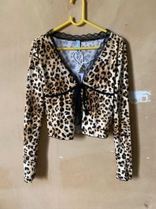 Leopard Tie Up Top
