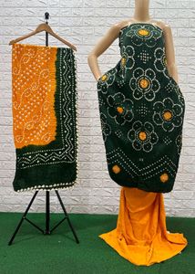 🍁BANDHANI EDGING DRESS MATERIAL🍁