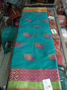 Teal & Pink Art Decor Saree