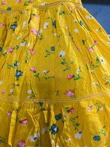 Yellow Floral Print Frock💛💫