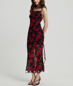 Floral Mesh Midi Dress