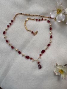handmade princess ruby necklace